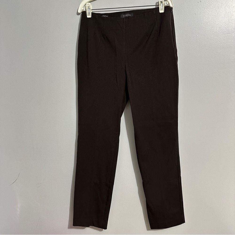 Talbots bi stretch straight leg brown pants size 8
